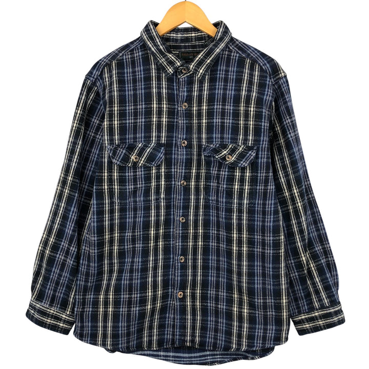 FIELD AND STREAM Long Sleeve Flannel Check Shirt, Men's Size L cotton blue type Vintage Second Hand