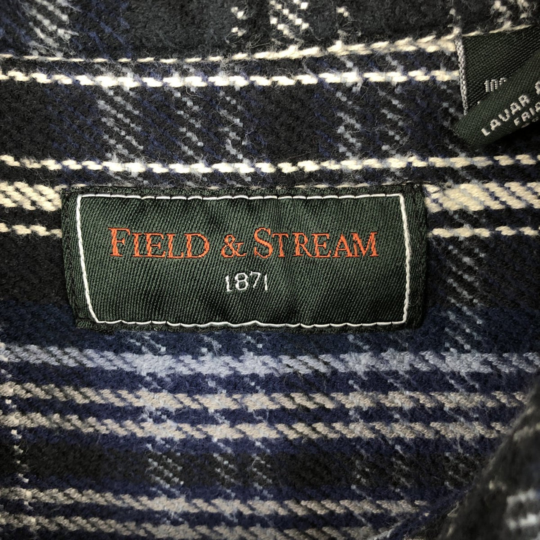 FIELD AND STREAM Long Sleeve Flannel Check Shirt, Men's Size L cotton blue type Vintage Second Hand