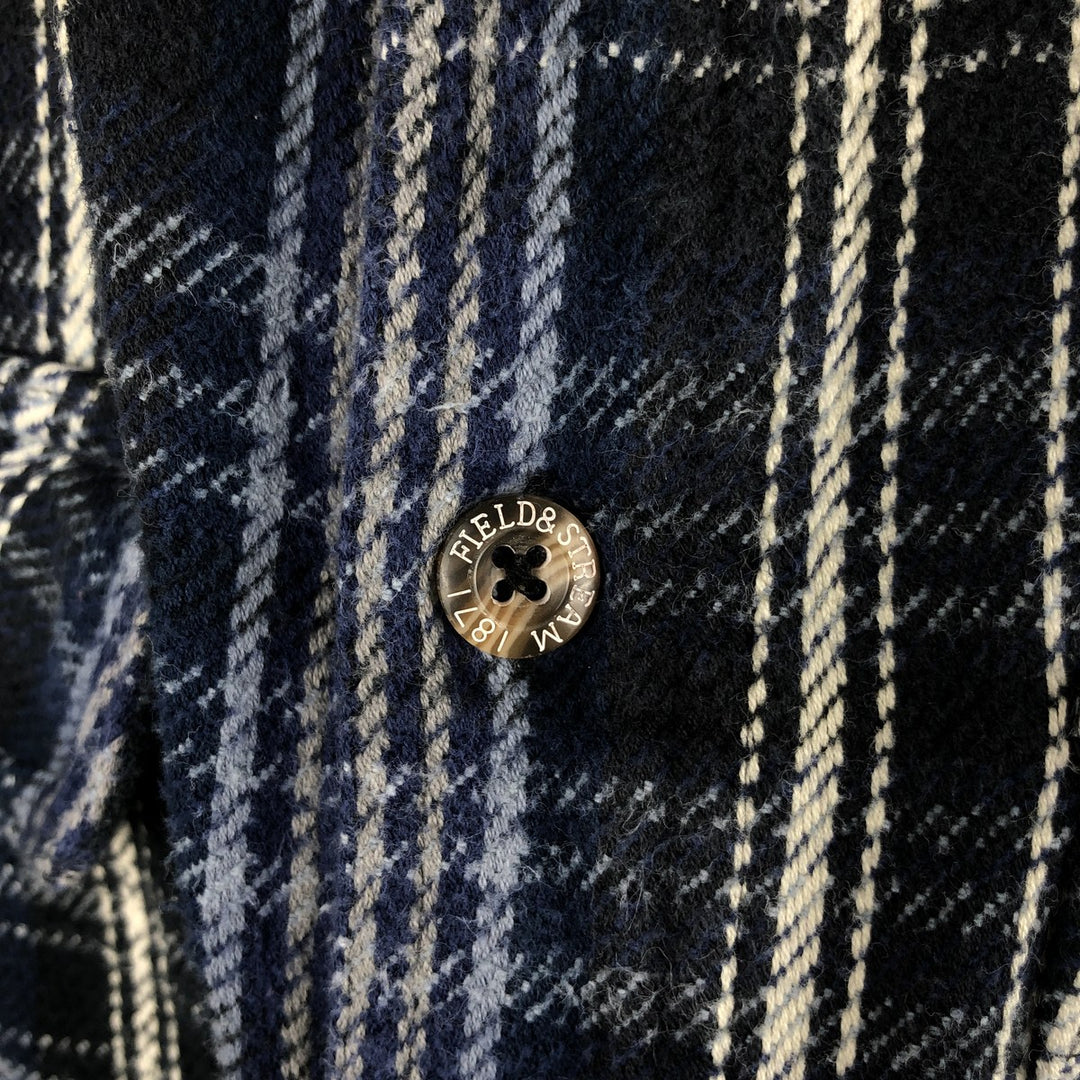 FIELD AND STREAM Long Sleeve Flannel Check Shirt, Men's Size L cotton blue type Vintage Second Hand