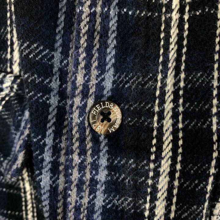 FIELD AND STREAM Long Sleeve Flannel Check Shirt, Men's Size L cotton blue type Vintage Second Hand