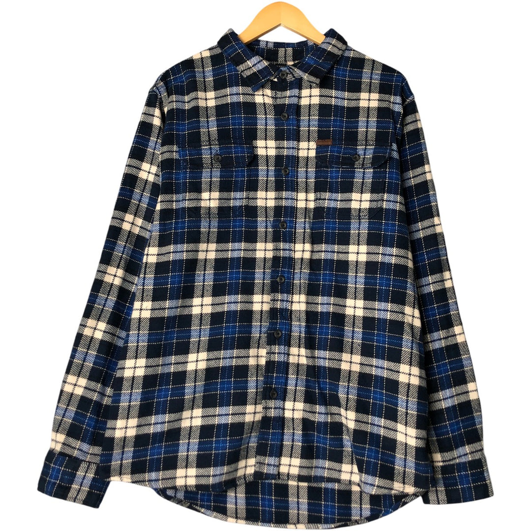 ORVIS Long Sleeve Heavy Flannel Check Shirt, Men's XL cotton blue type Vintage Second Hand