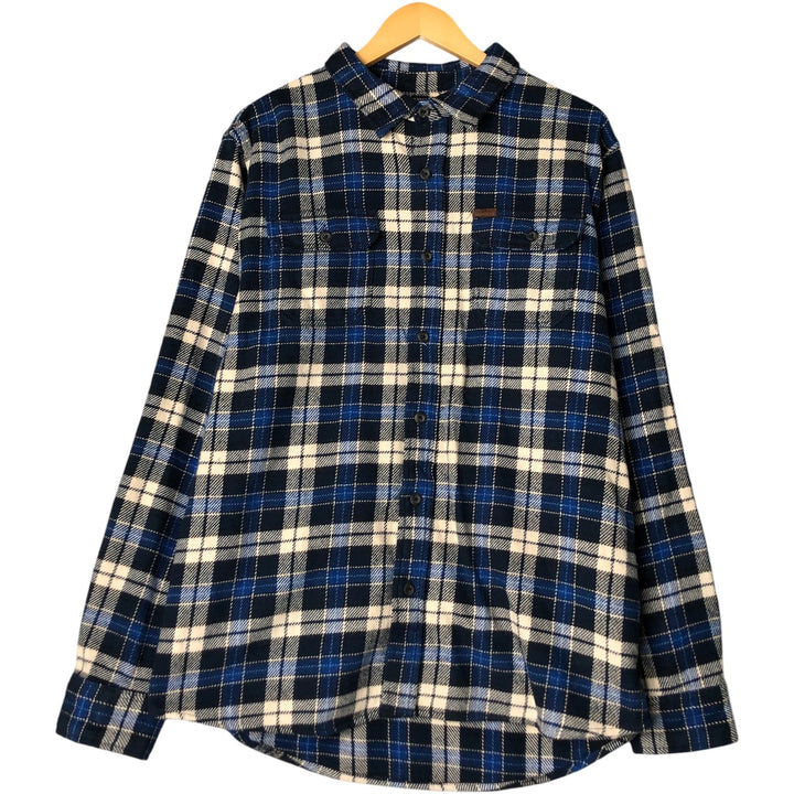 ORVIS Long Sleeve Heavy Flannel Check Shirt, Men's XL cotton blue type Vintage Second Hand