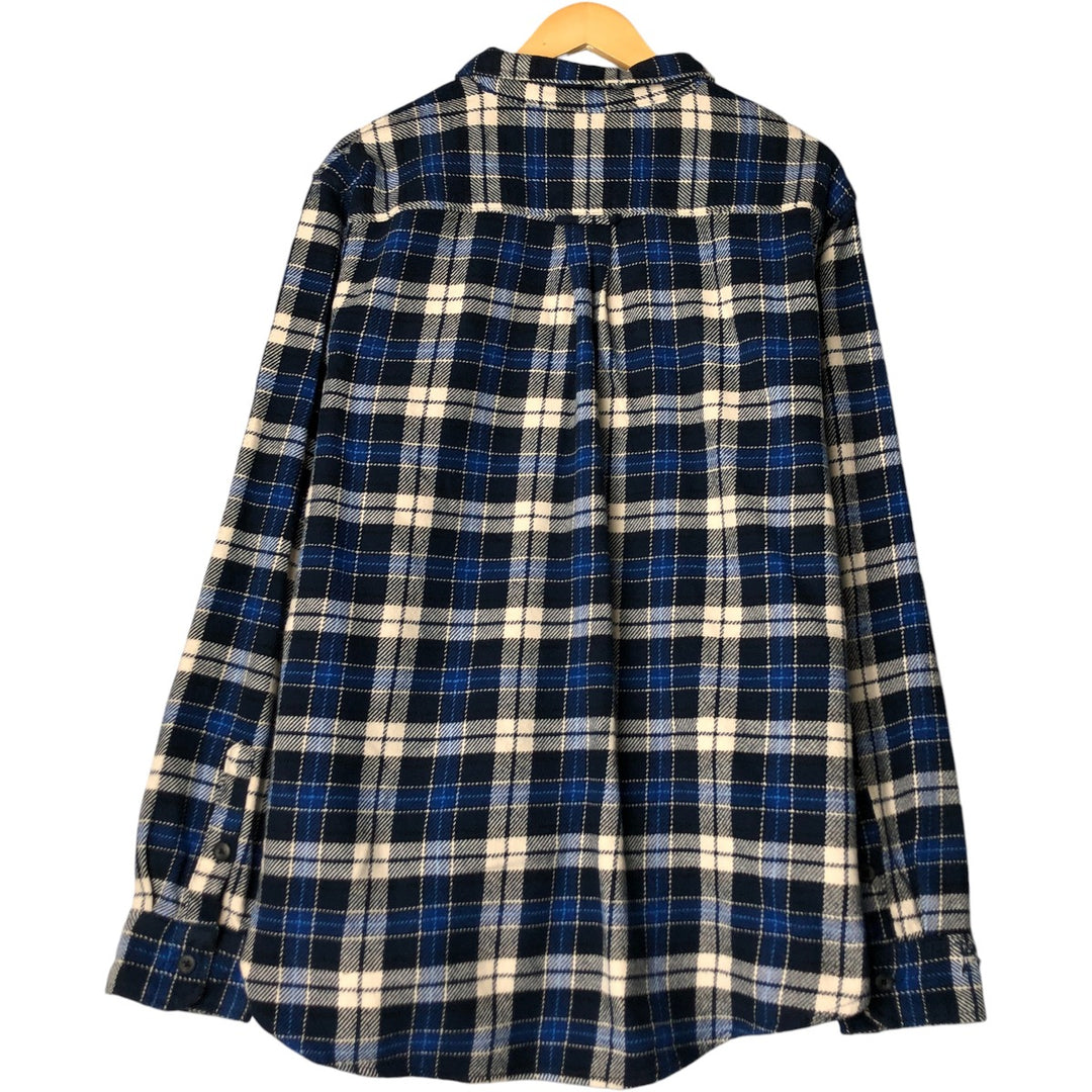 ORVIS Long Sleeve Heavy Flannel Check Shirt, Men's XL cotton blue type Vintage Second Hand