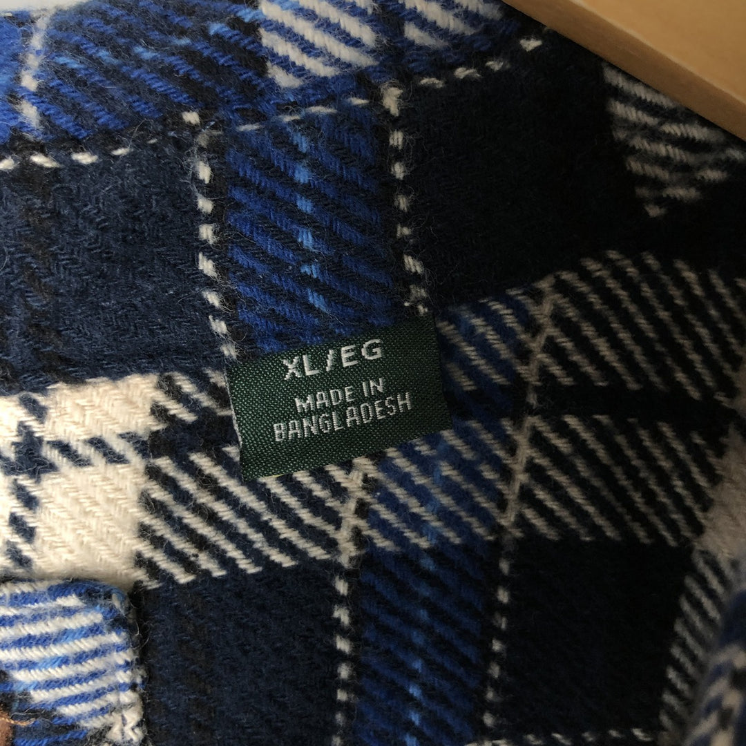 ORVIS Long Sleeve Heavy Flannel Check Shirt, Men's XL cotton blue type Vintage Second Hand