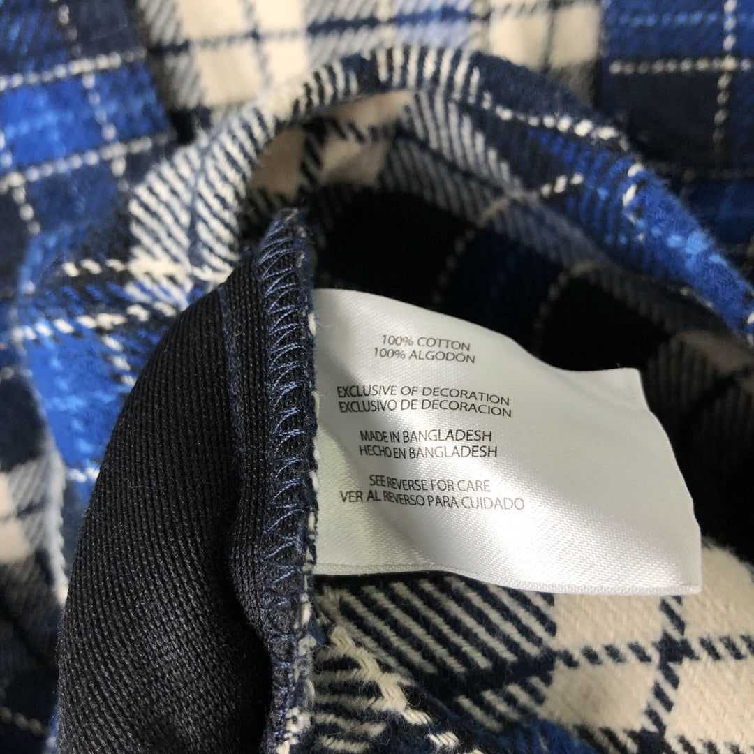 ORVIS Long Sleeve Heavy Flannel Check Shirt, Men's XL cotton blue type Vintage Second Hand