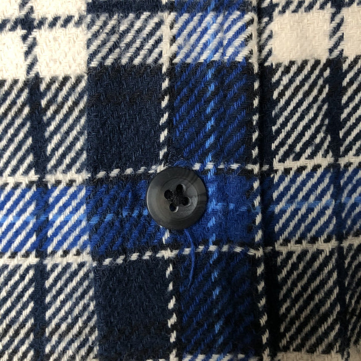 ORVIS Long Sleeve Heavy Flannel Check Shirt, Men's XL cotton blue type Vintage Second Hand