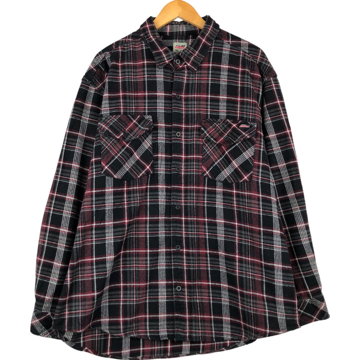 Dickies Long Sleeve Flannel Check Shirt, Men's, XXL cotton black type Vintage Second Hand