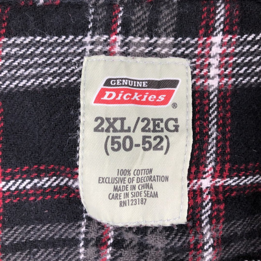 Dickies Long Sleeve Flannel Check Shirt, Men's, XXL cotton black type Vintage Second Hand