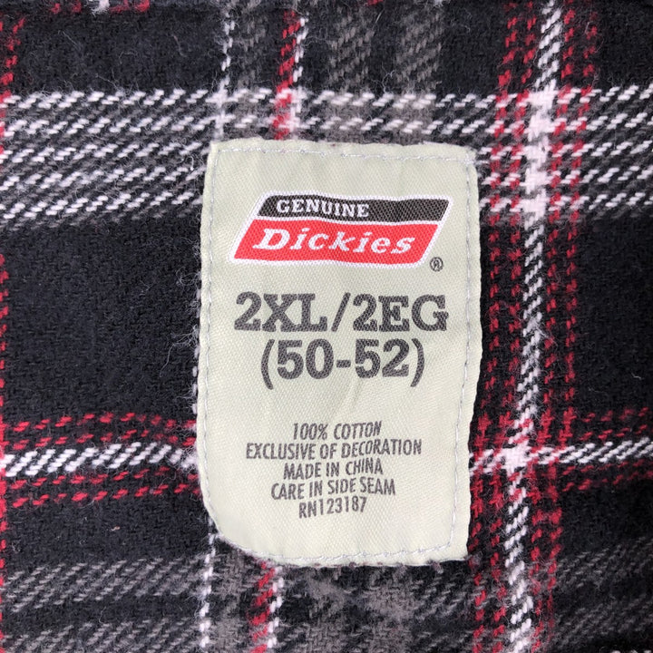 Dickies Long Sleeve Flannel Check Shirt, Men's, XXL cotton black type Vintage Second Hand