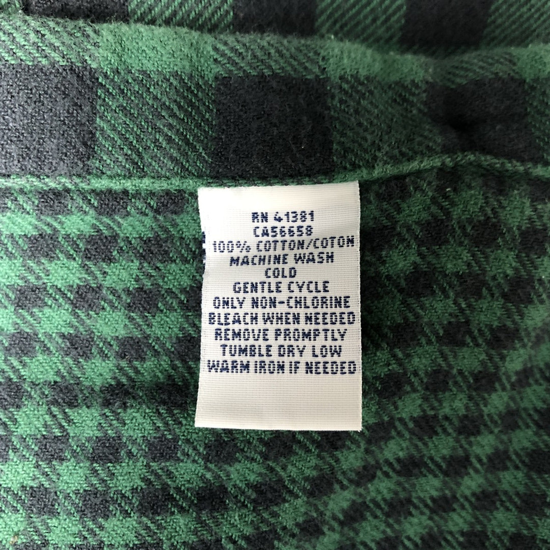 Ralph Lauren POLO RALPH LAUREN buffalo check long-sleeved flannel check shirt, men's size S cotton green type Vintage Second Hand