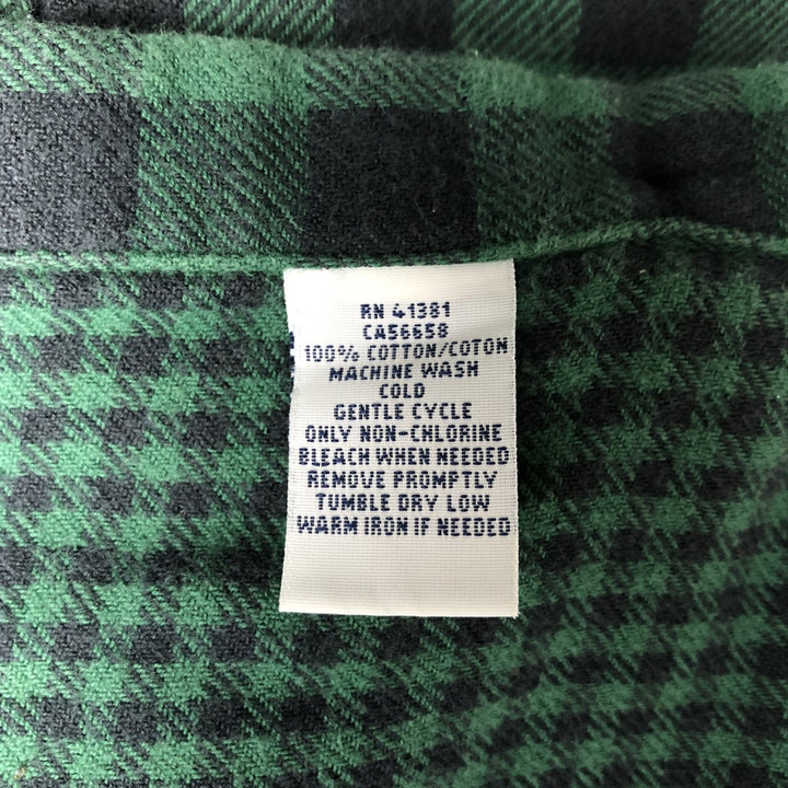 Ralph Lauren POLO RALPH LAUREN buffalo check long-sleeved flannel check shirt, men's size S cotton green type Vintage Second Hand