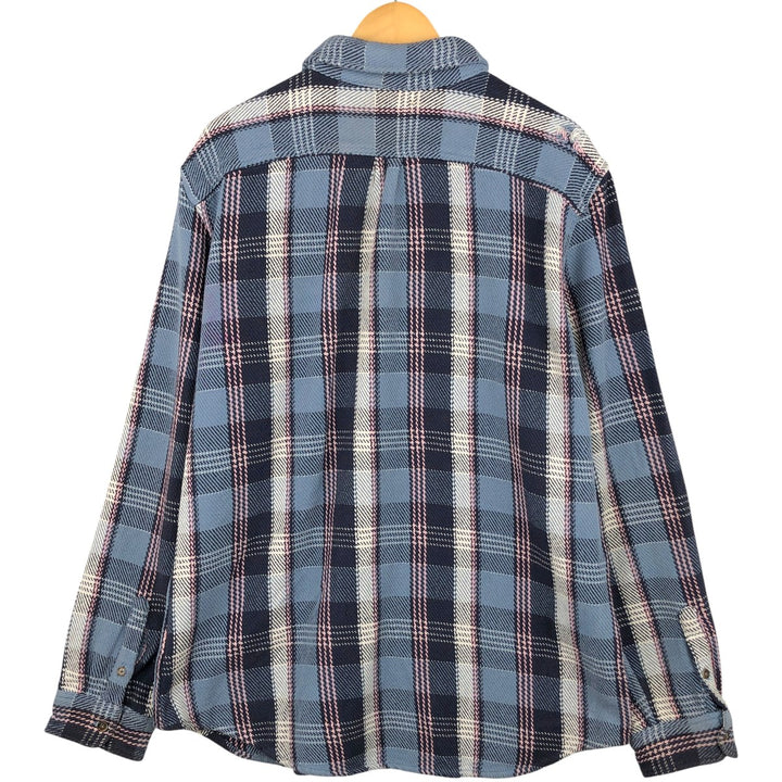 2000'S GAP Standard Fit Long Sleeve Heavy Flannel Check Shirt, Men's Size XL cotton Blue type light blue Vintage Second Hand