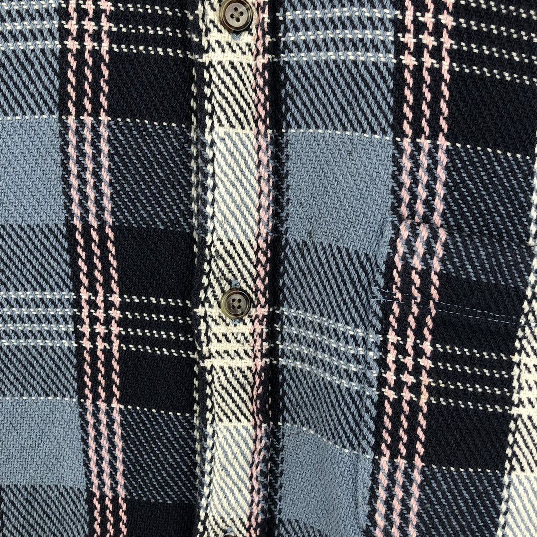2000'S GAP Standard Fit Long Sleeve Heavy Flannel Check Shirt, Men's Size XL cotton Blue type light blue Vintage Second Hand