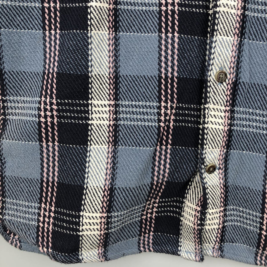 2000'S GAP Standard Fit Long Sleeve Heavy Flannel Check Shirt, Men's Size XL cotton Blue type light blue Vintage Second Hand