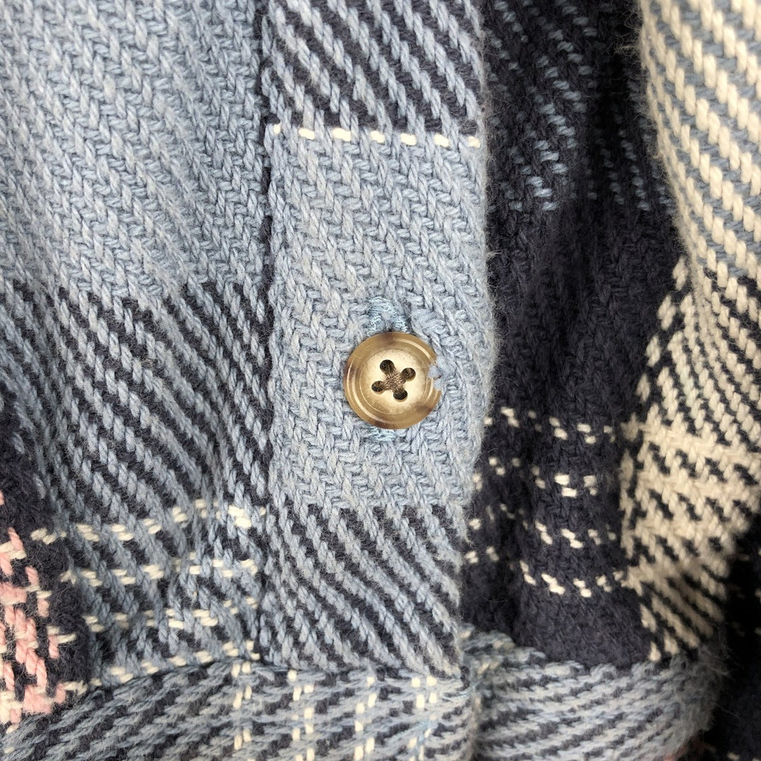 2000'S GAP Standard Fit Long Sleeve Heavy Flannel Check Shirt, Men's Size XL cotton Blue type light blue Vintage Second Hand