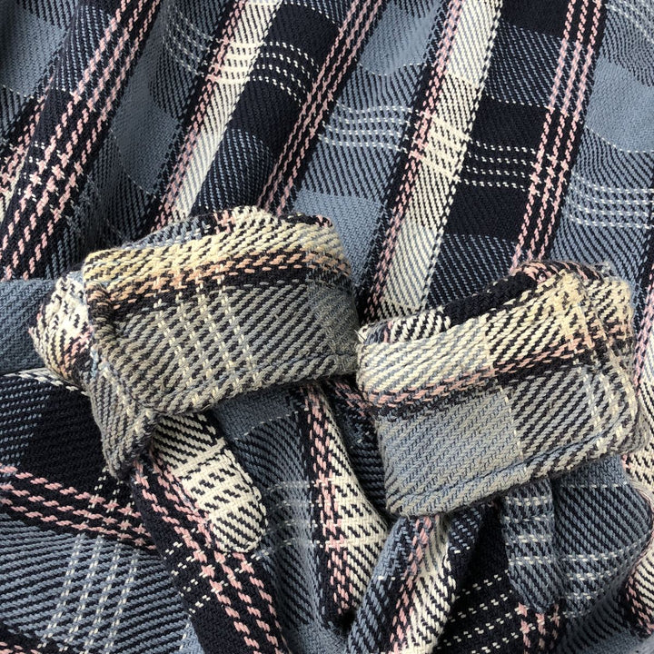 2000'S GAP Standard Fit Long Sleeve Heavy Flannel Check Shirt, Men's Size XL cotton Blue type light blue Vintage Second Hand