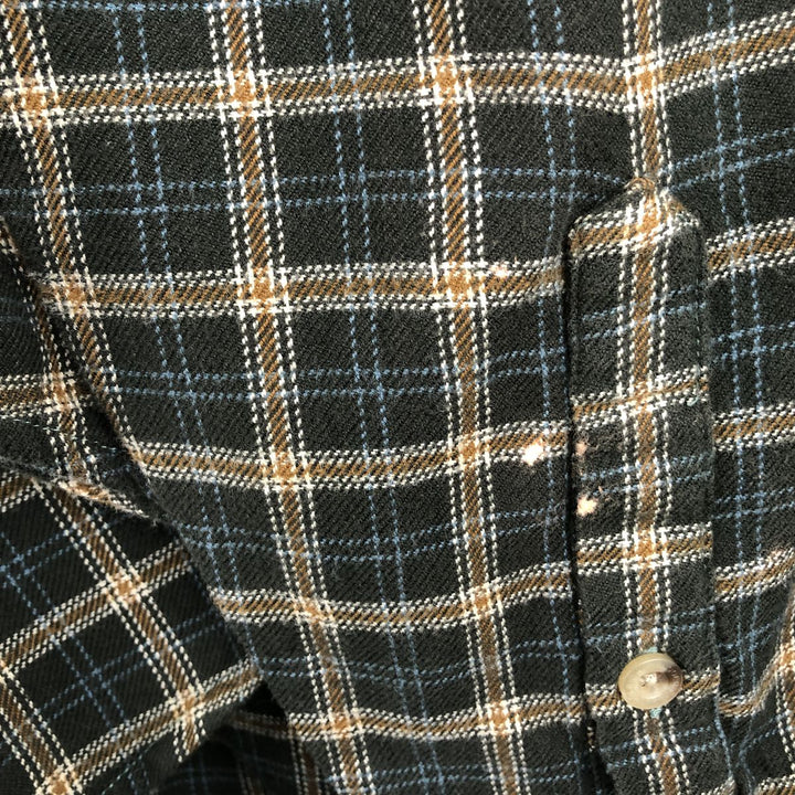WOOLRICH Long Sleeve Button-Down Flannel Check Shirt, Men's Size XL cotton Green type dark green Vintage Second Hand