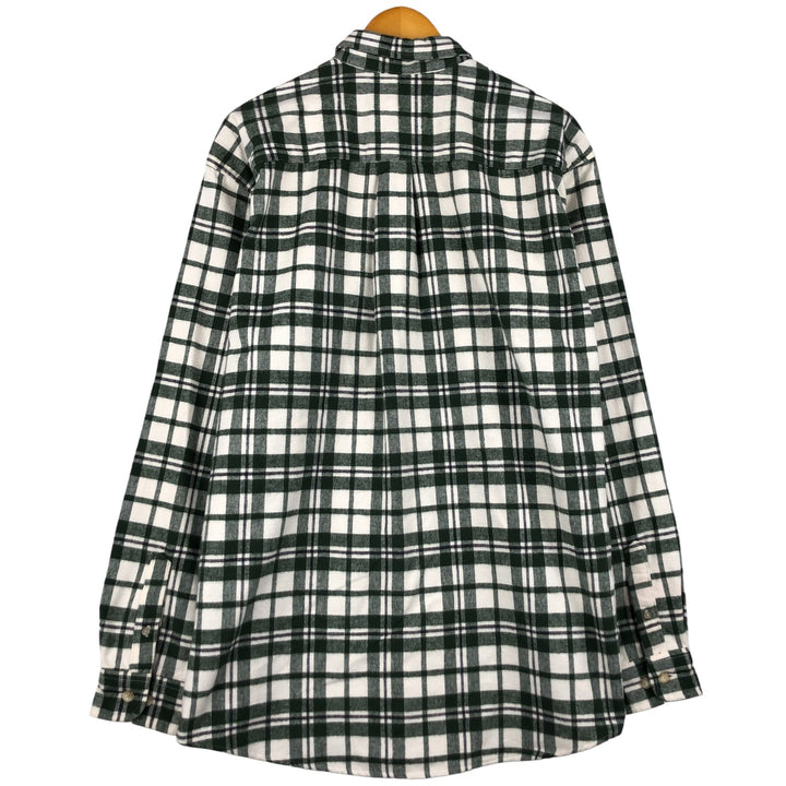 Eddie Bauer Men's Long Sleeve Flannel Check Shirt, Size L cotton Green type dark green Vintage Second Hand
