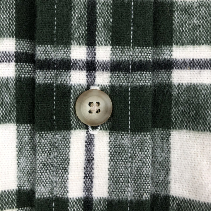 Eddie Bauer Men's Long Sleeve Flannel Check Shirt, Size L cotton Green type dark green Vintage Second Hand