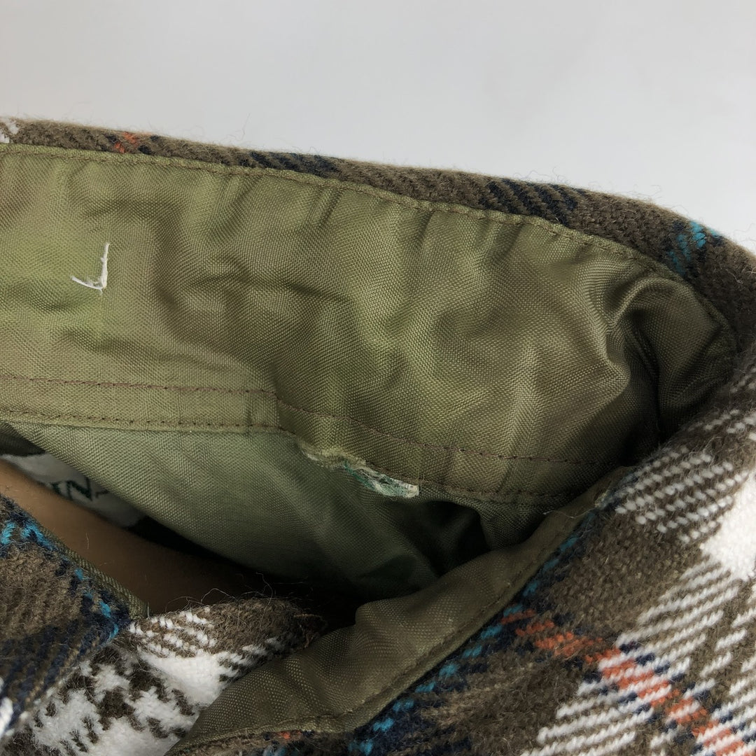 St. John's Bay Long Sleeve Flannel Check Shirt, Men's Size Medium unclear brown type Vintage Second Hand