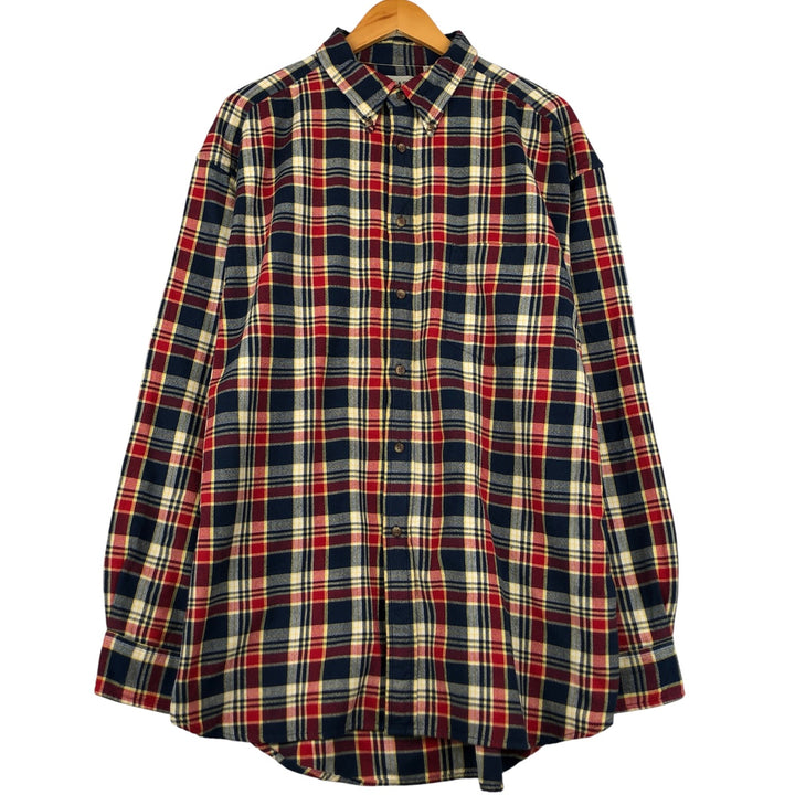 90'S GAP Vintage Long Sleeve Flannel Check Shirt, Men's XL cotton red type Vintage Second Hand