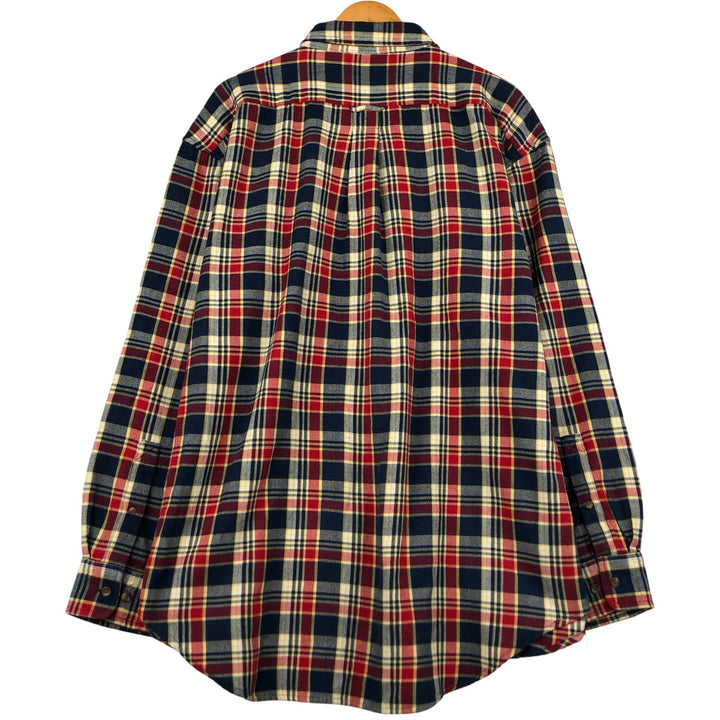 90'S GAP Vintage Long Sleeve Flannel Check Shirt, Men's XL cotton red type Vintage Second Hand