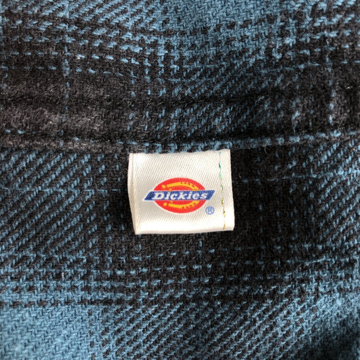 Dickies Ombre Check Long Sleeve Flannel Check Shirt, Men's XXL cotton blue type Vintage Second Hand