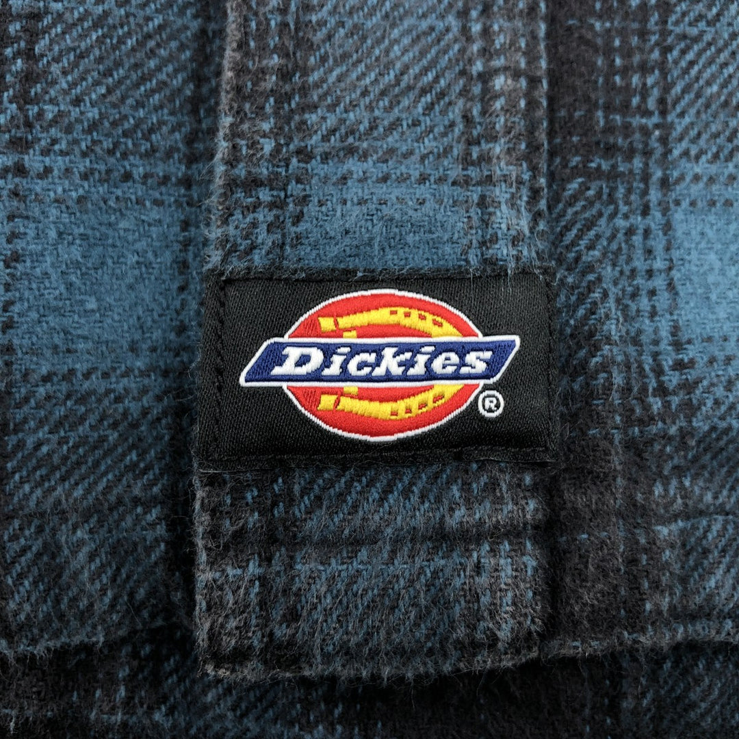 Dickies Ombre Check Long Sleeve Flannel Check Shirt, Men's XXL cotton blue type Vintage Second Hand