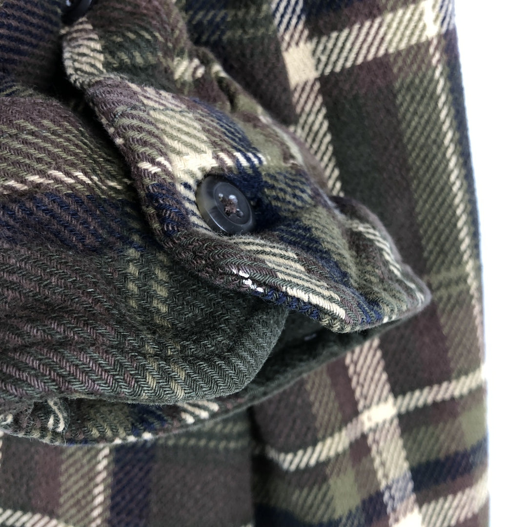 ORVIS Long Sleeve Flannel Check Shirt, Men's XL Size cotton Khaki type Vintage Second Hand