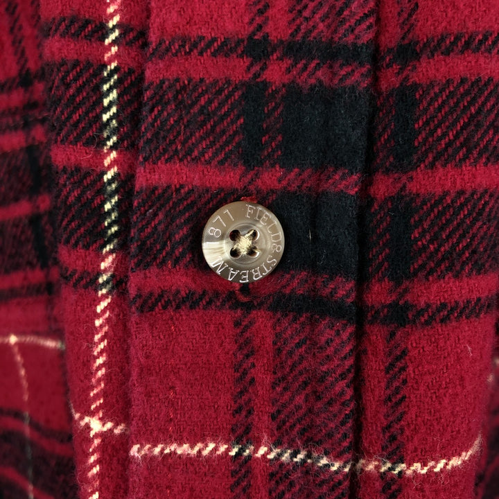 FIELD AND STREAM Long Sleeve Flannel Check Shirt, Men's Size L cotton red type Vintage Second Hand