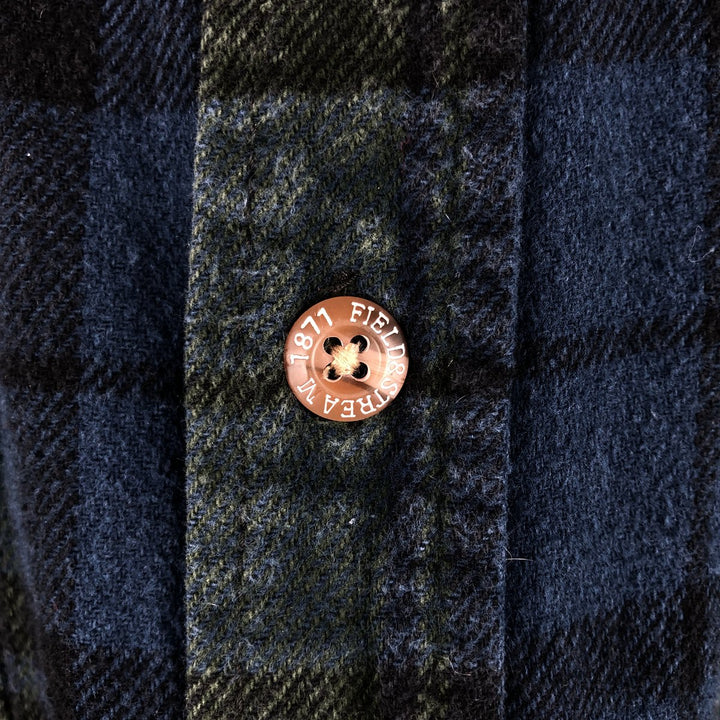 FIELD AND STREAM Long Sleeve Flannel Check Shirt, Men's Size L cotton Green type dark green Vintage Second Hand