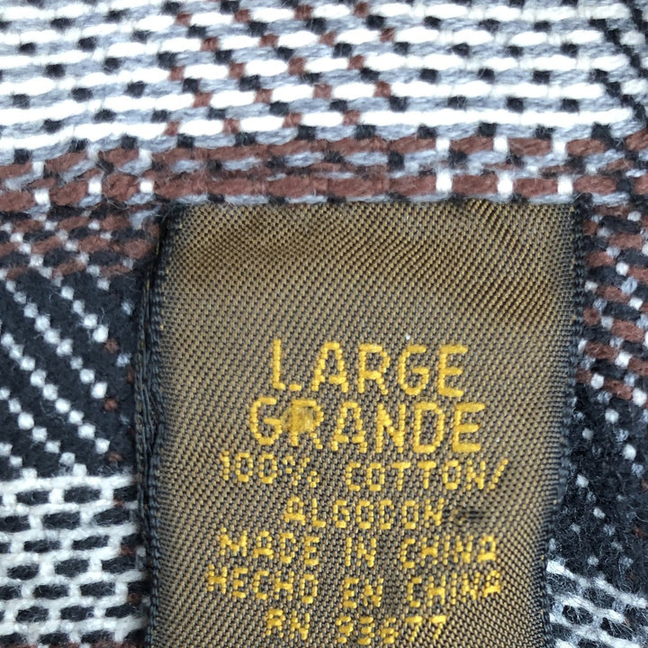 St. John's Bay Long Sleeve Flannel Check Shirt, Men's Size L cotton brown type Vintage Second Hand