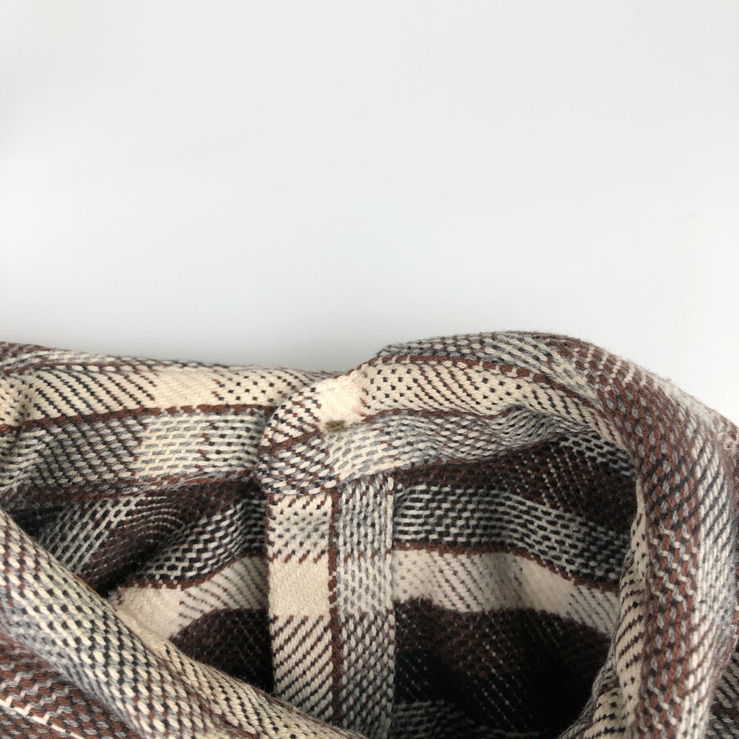 St. John's Bay Long Sleeve Flannel Check Shirt, Men's Size L cotton brown type Vintage Second Hand