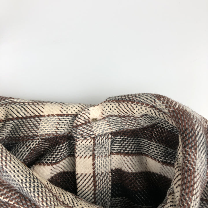 St. John's Bay Long Sleeve Flannel Check Shirt, Men's Size L cotton brown type Vintage Second Hand