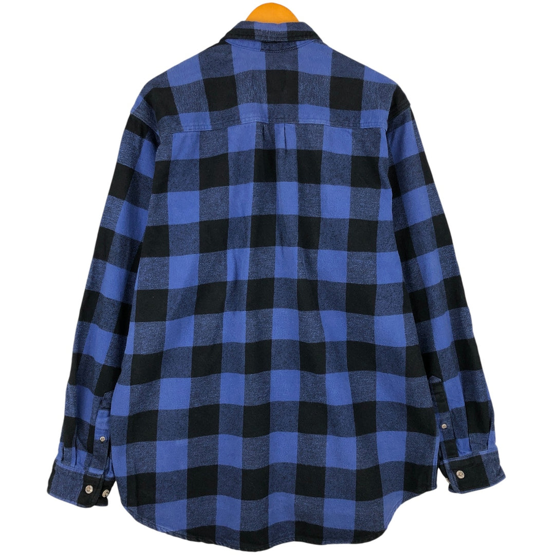 FIELD AND STREAM Buffalo Check Long Sleeve Heavy Flannel Check Shirt Men's XL cotton blue type Vintage Second Hand