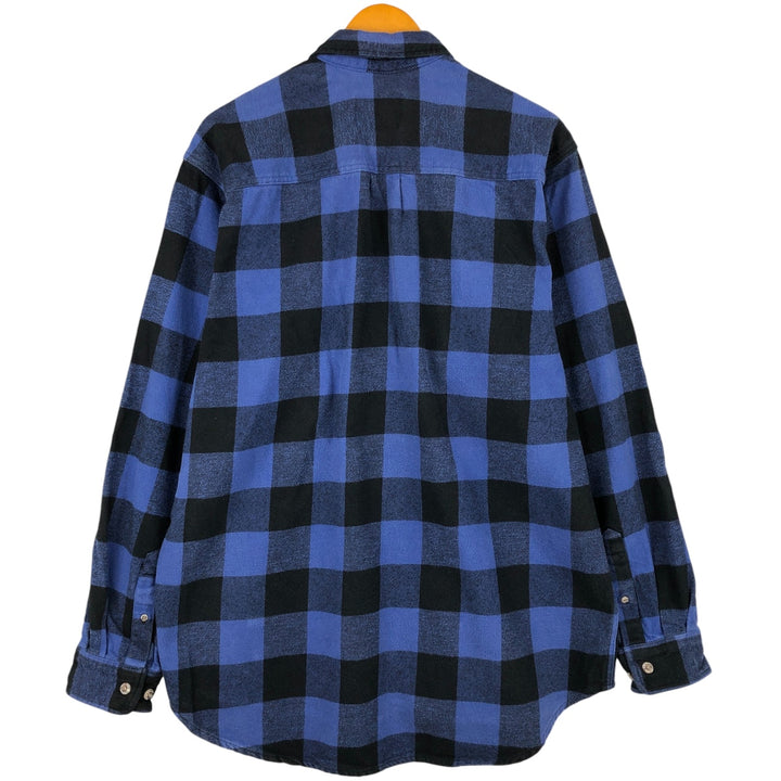 FIELD AND STREAM Buffalo Check Long Sleeve Heavy Flannel Check Shirt Men's XL cotton blue type Vintage Second Hand