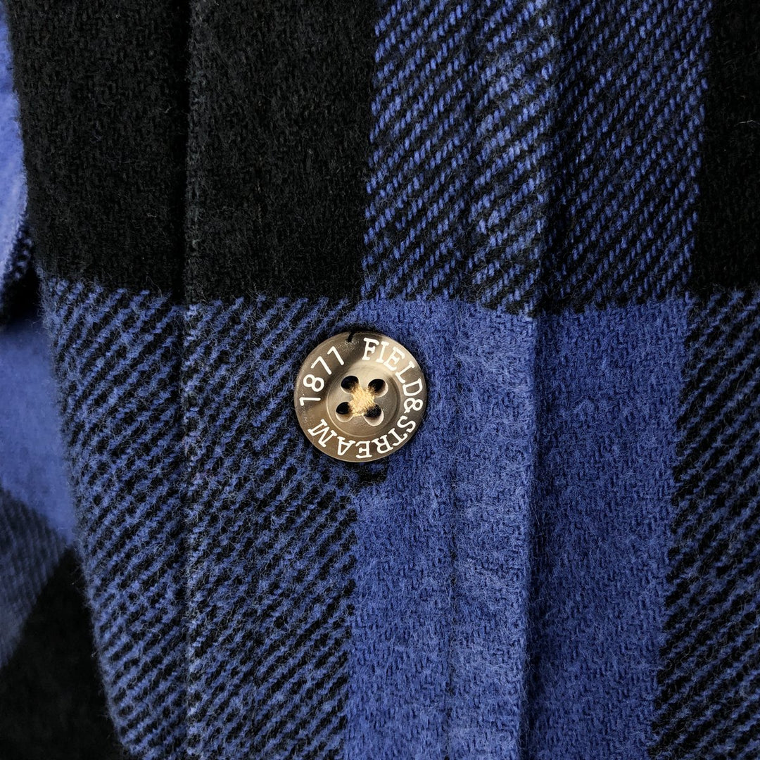 FIELD AND STREAM Buffalo Check Long Sleeve Heavy Flannel Check Shirt Men's XL cotton blue type Vintage Second Hand