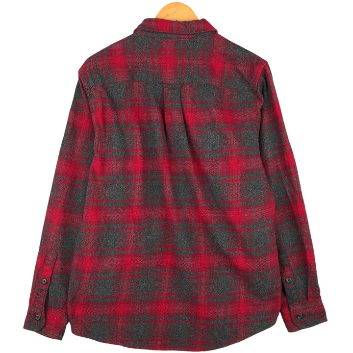 Orvis Wide Collar Long Sleeve Heavy Flannel Shirt, Men's Size Medium cotton red type Vintage Second Hand