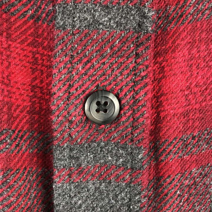 Orvis Wide Collar Long Sleeve Heavy Flannel Shirt, Men's Size Medium cotton red type Vintage Second Hand