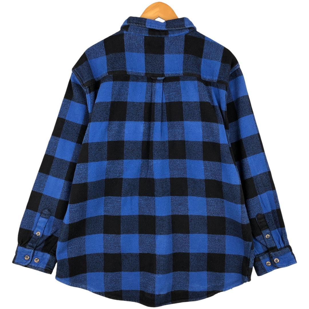 FIELD AND STREAM Buffalo Check Long Sleeve Heavy Flannel Check Shirt Men's XL cotton blue type Vintage Second Hand