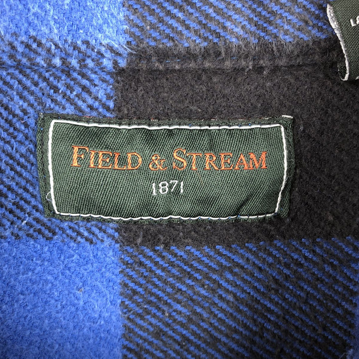 FIELD AND STREAM Buffalo Check Long Sleeve Heavy Flannel Check Shirt Men's XL cotton blue type Vintage Second Hand