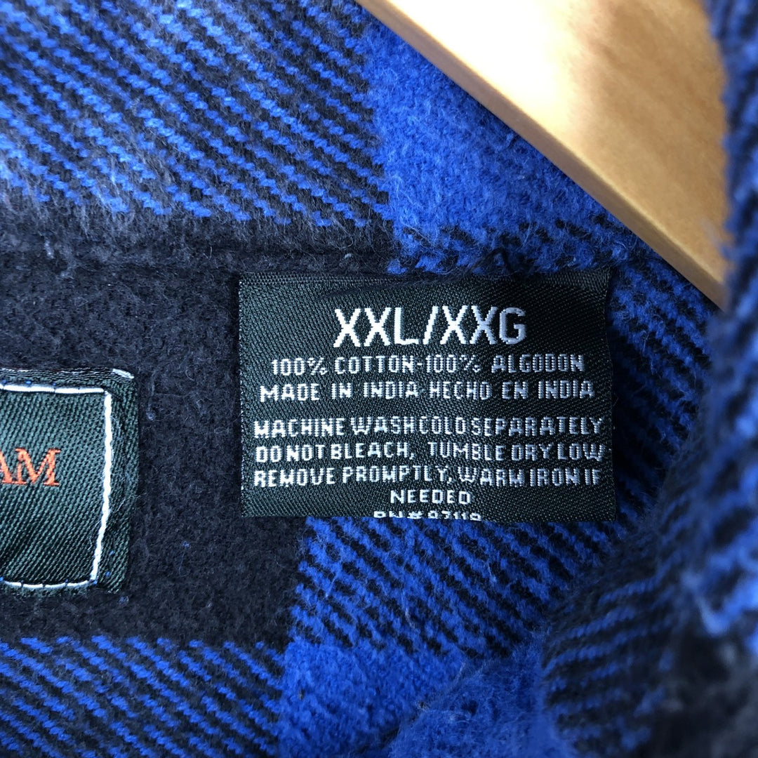 FIELD AND STREAM Buffalo Check Long Sleeve Heavy Flannel Check Shirt Men's XL cotton blue type Vintage Second Hand