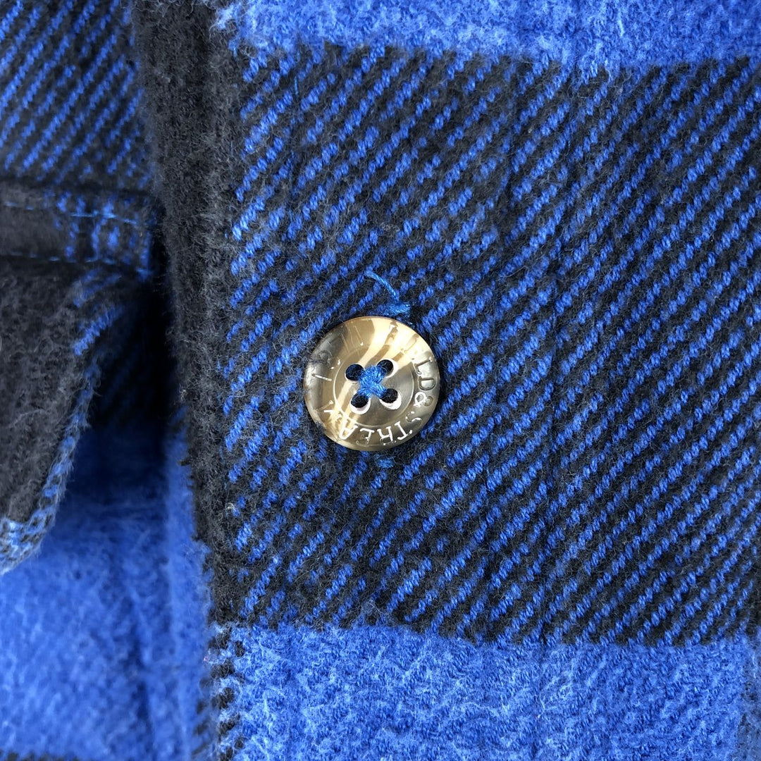 FIELD AND STREAM Buffalo Check Long Sleeve Heavy Flannel Check Shirt Men's XL cotton blue type Vintage Second Hand
