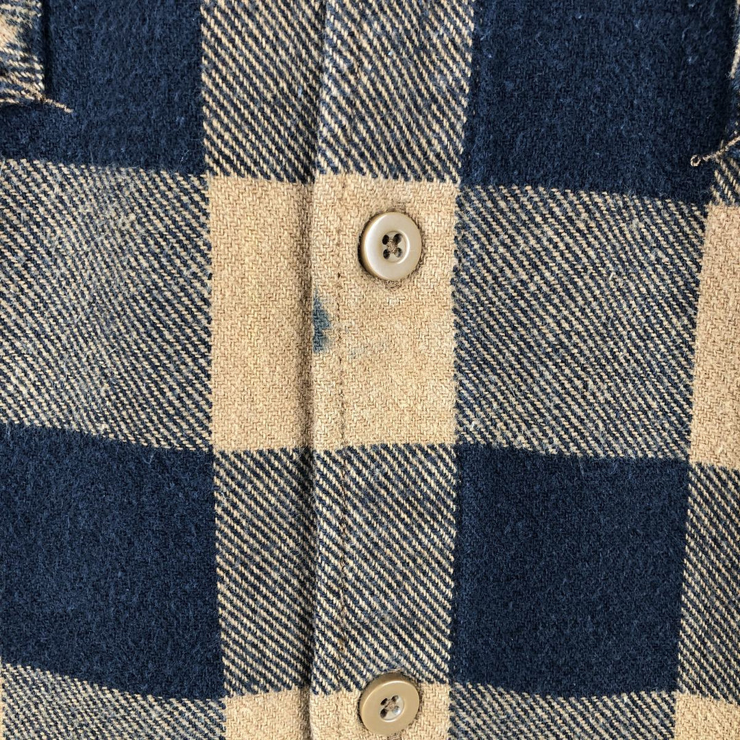 Dickies Buffalo Check Long Sleeve Heavy Flannel Check Shirt, Men's Size XL cotton ocher yellow type Vintage Second Hand