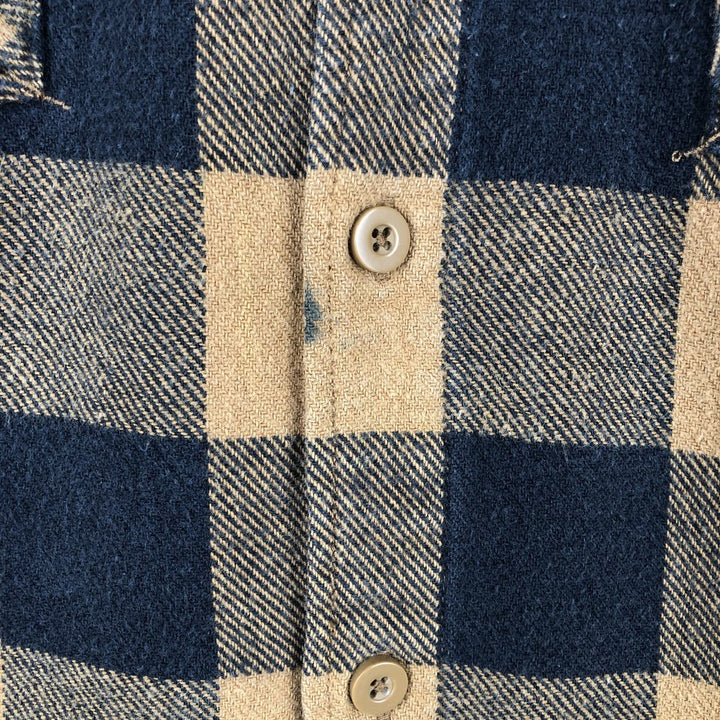 Dickies Buffalo Check Long Sleeve Heavy Flannel Check Shirt, Men's Size XL cotton ocher yellow type Vintage Second Hand