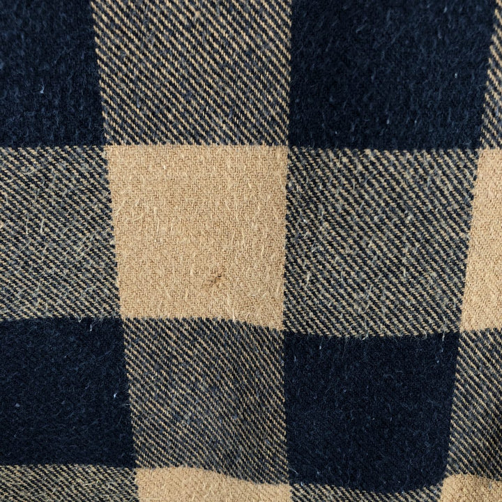 Dickies Buffalo Check Long Sleeve Heavy Flannel Check Shirt, Men's Size XL cotton ocher yellow type Vintage Second Hand