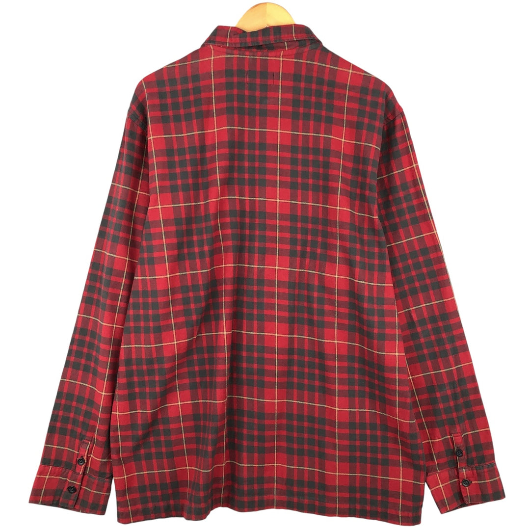 Pendleton Long Sleeve Flannel Check Shirt, Box Shirt, Men's XL cotton red type Vintage Second Hand