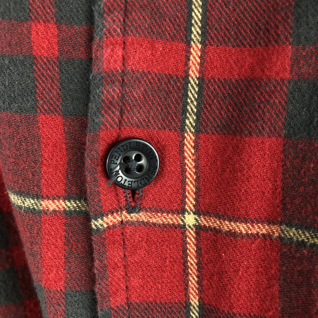 Pendleton Long Sleeve Flannel Check Shirt, Box Shirt, Men's XL cotton red type Vintage Second Hand