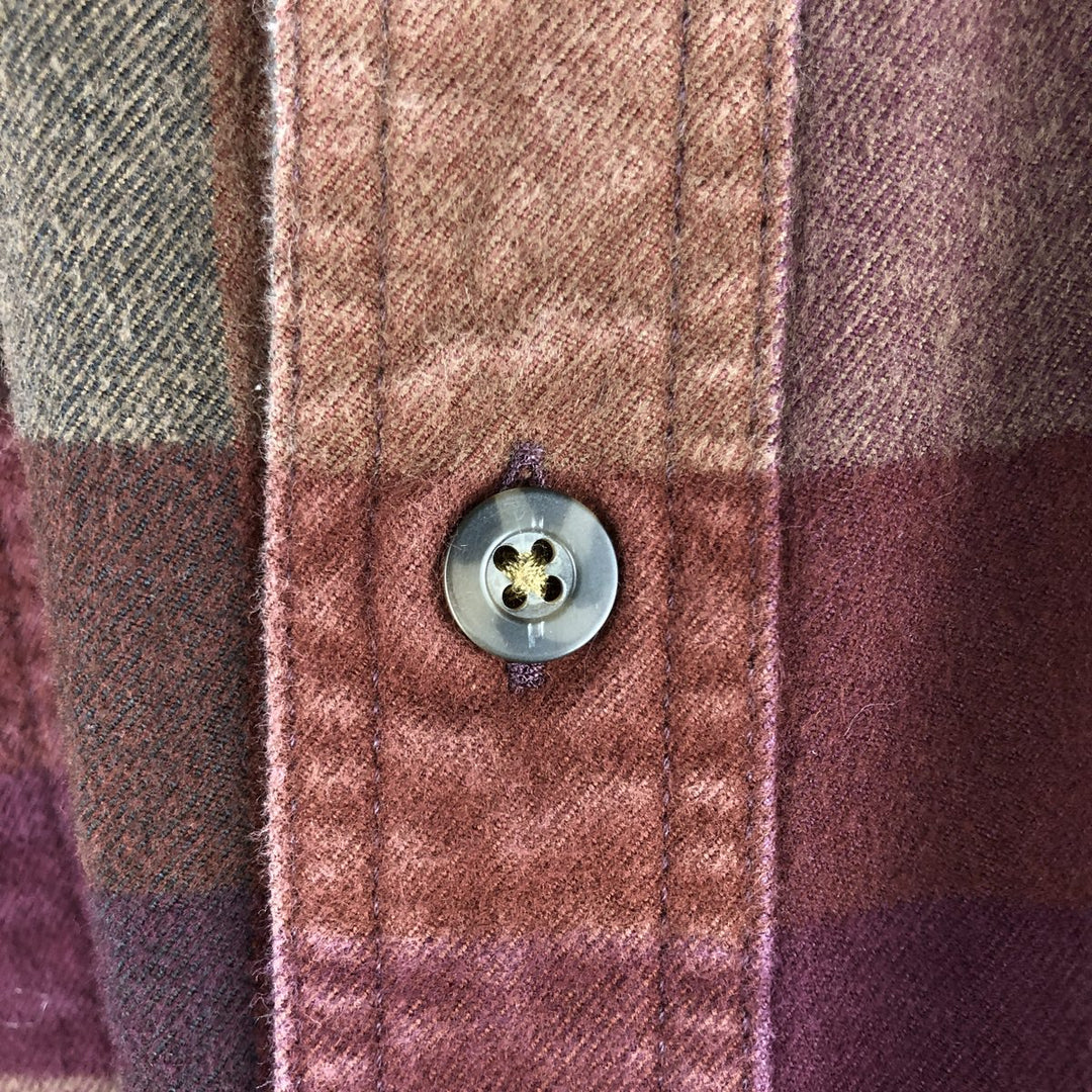 Carhartt Loose Fit Long Sleeve Heavy Flannel Check Shirt, Men's Size Medium cotton brown type Vintage Second Hand