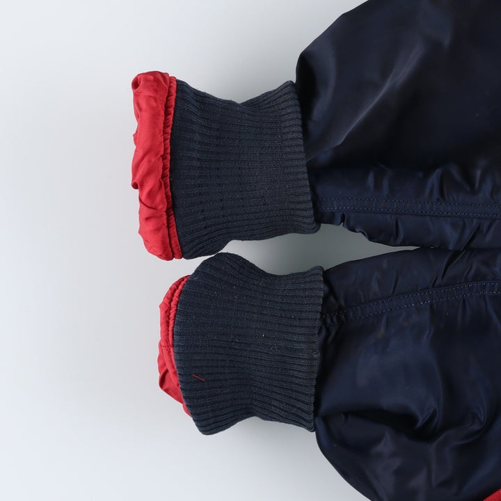 Civilian Alpha MA-1 style padded hooded military flight jacket, men's size L Nylon navy blue type Vintage Second Hand